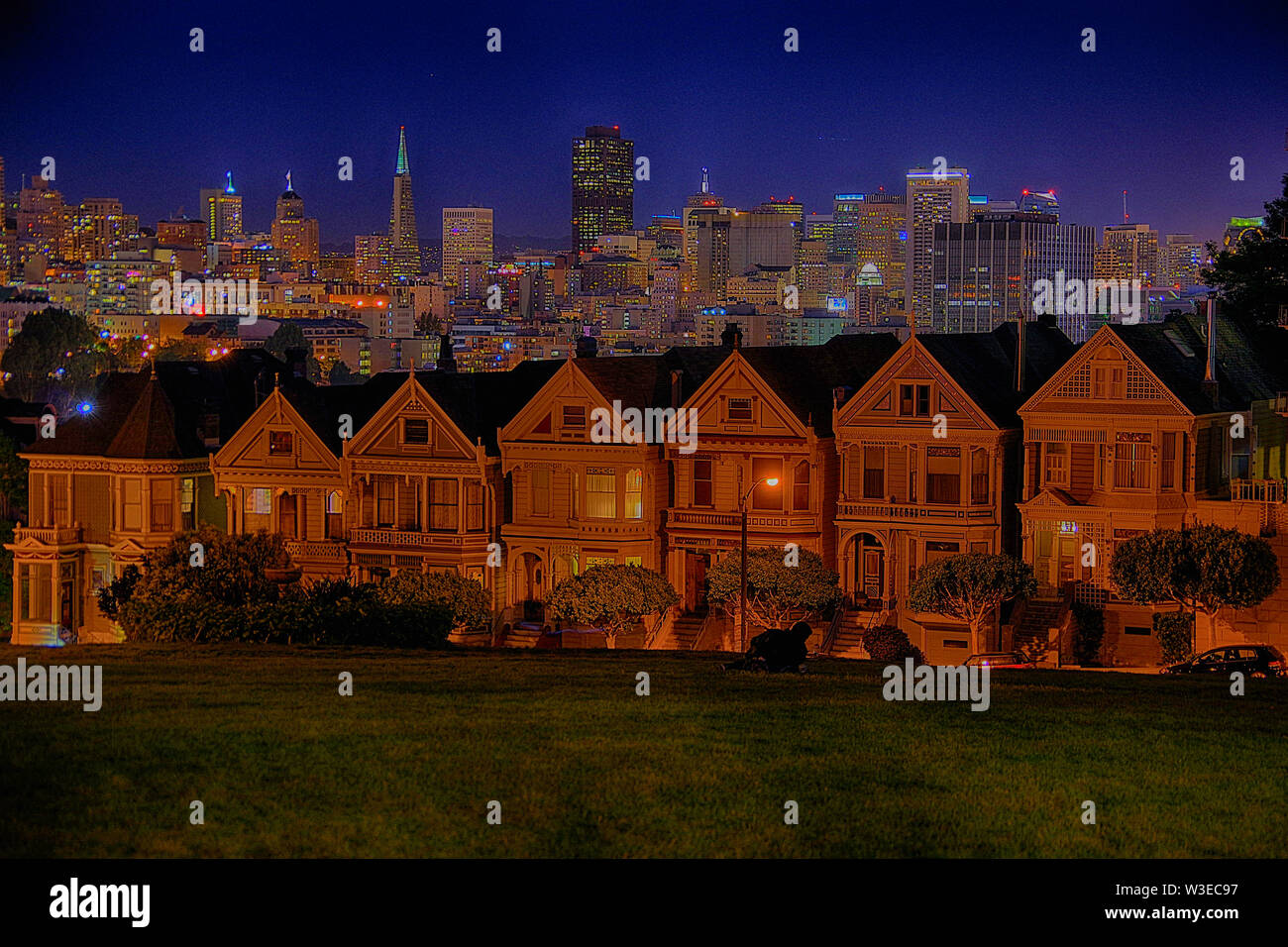 San Fransisco Cityscape di notte Foto Stock