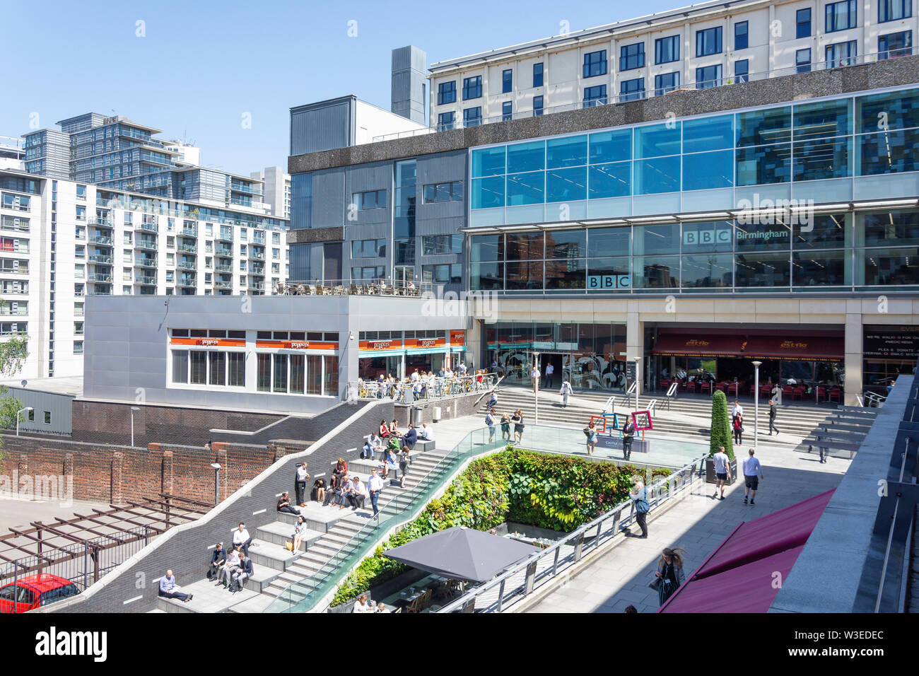 Ingresso alla Mailbox shopping centre, Wharfside Street, Birmingham, West Midlands, England, Regno Unito Foto Stock