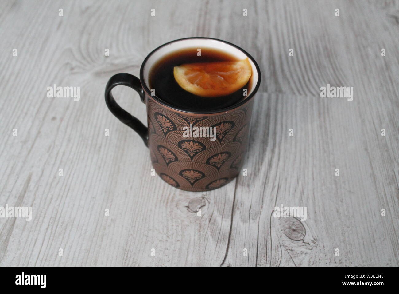 Cup con forte caffè nero per la colazione del mattino Foto Stock
