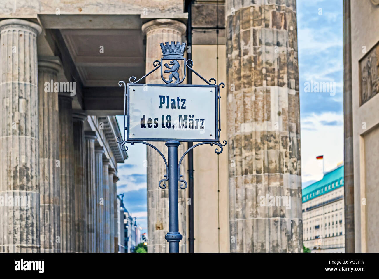 Berlin Mitte, Pariser Platz, la Porta di Brandeburgo; Brandenburger Tor Foto Stock