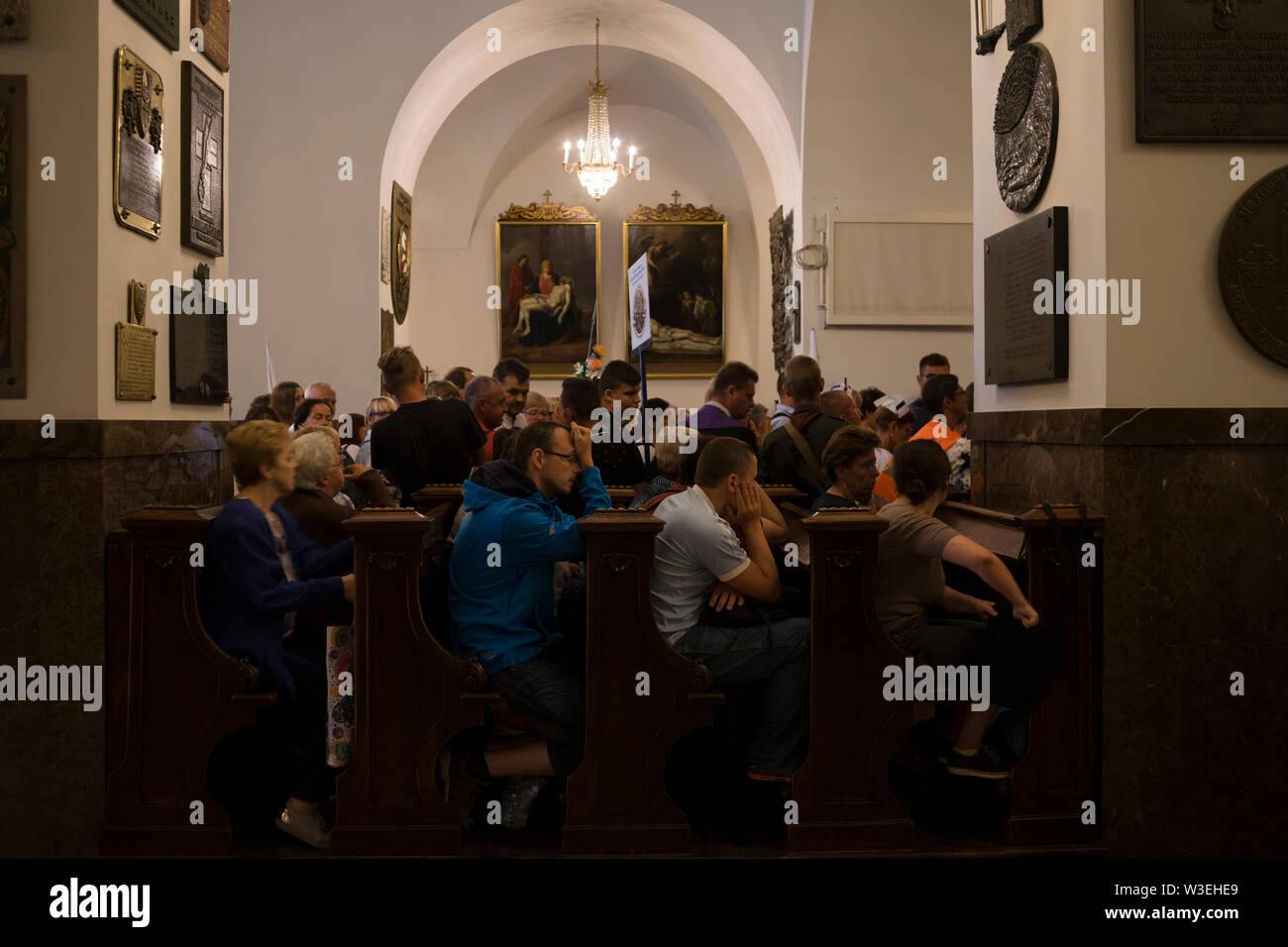 All'interno della cappella dove l icona della Madonna Nera di Czestochowa è mostrato, Polonia 2018. Foto Stock