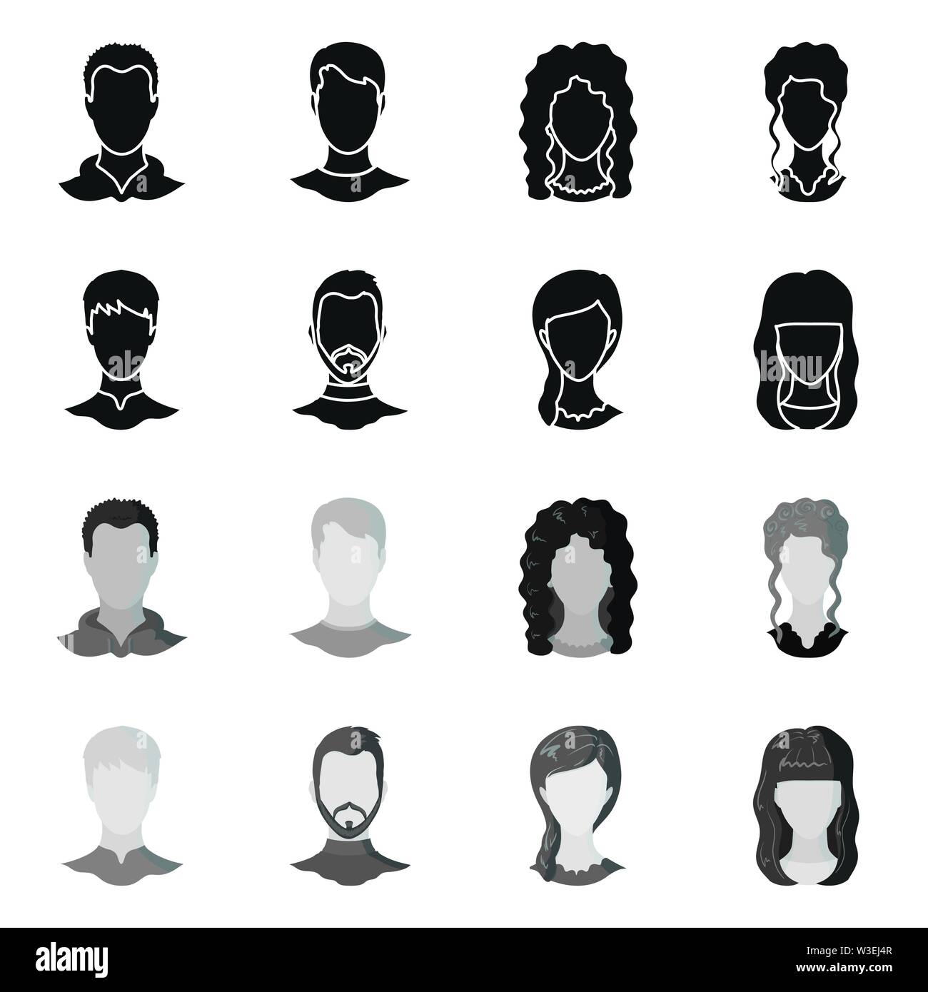 Oggetto isolato di professionale e foto icona. Raccolta di professionale e profilo icona vettore per il magazzino. Illustrazione Vettoriale