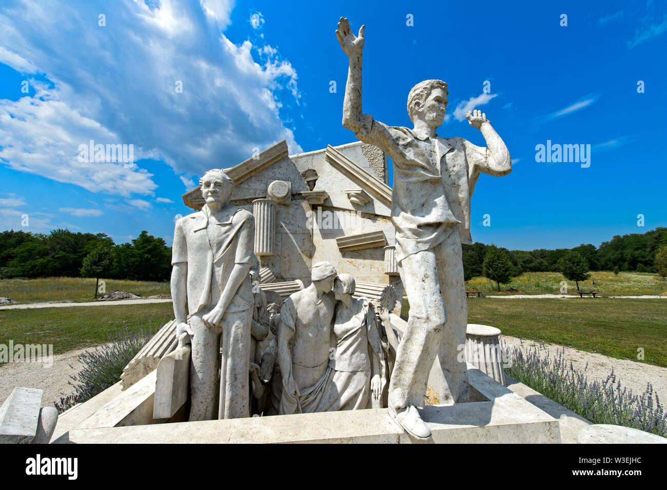 La svolta - monumento europeo di libertà di Miklos Melocco, picnic paneuropeo Memorial Park, Fertörakos, Ungheria Foto Stock