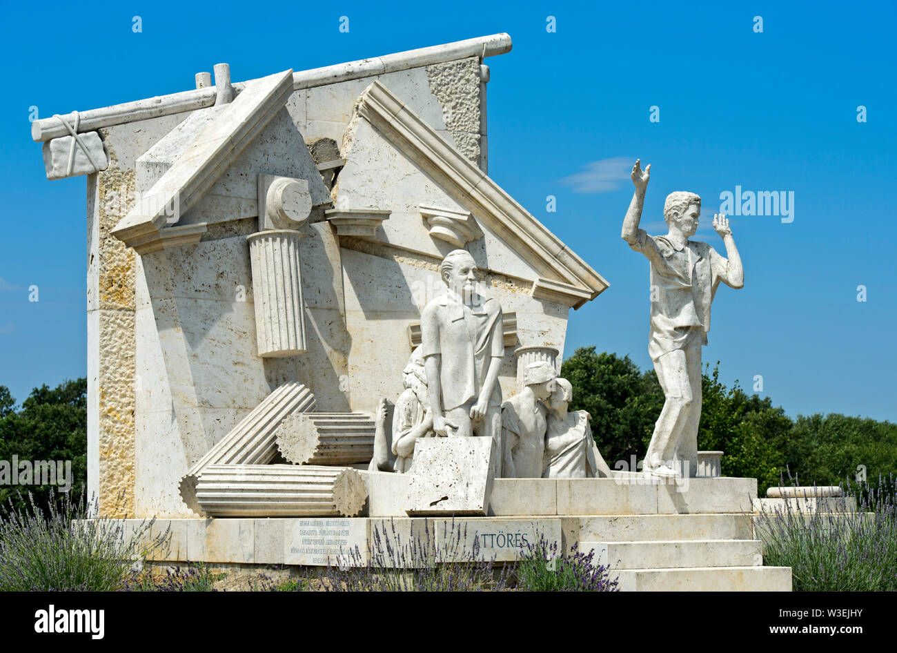 La svolta - monumento europeo di libertà di Miklos Melocco, picnic paneuropeo Memorial Park, Fertörakos, Ungheria Foto Stock
