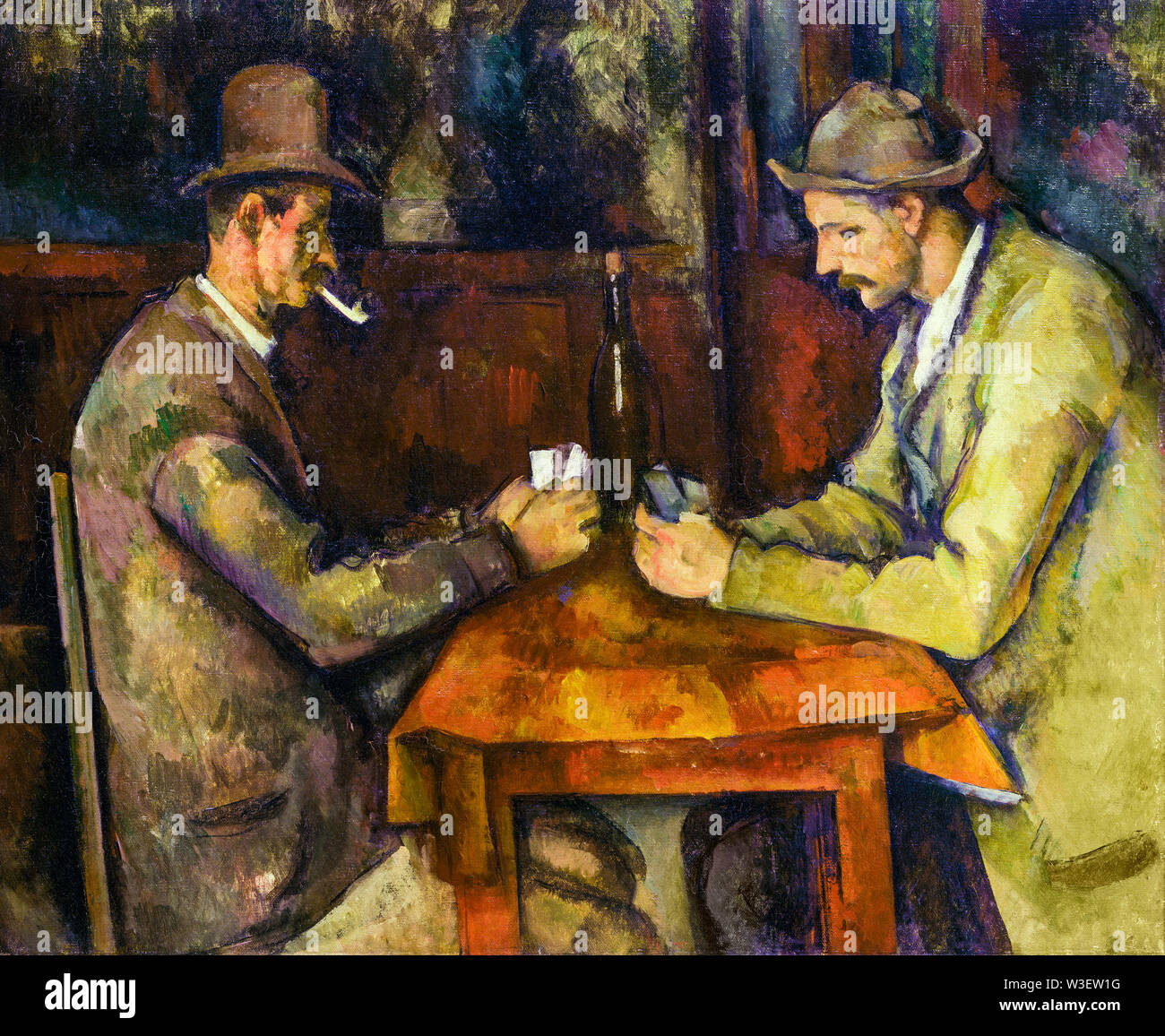 Paul Cézanne, The Card Players, pittura post-impressionista, 1894-1895 Foto Stock