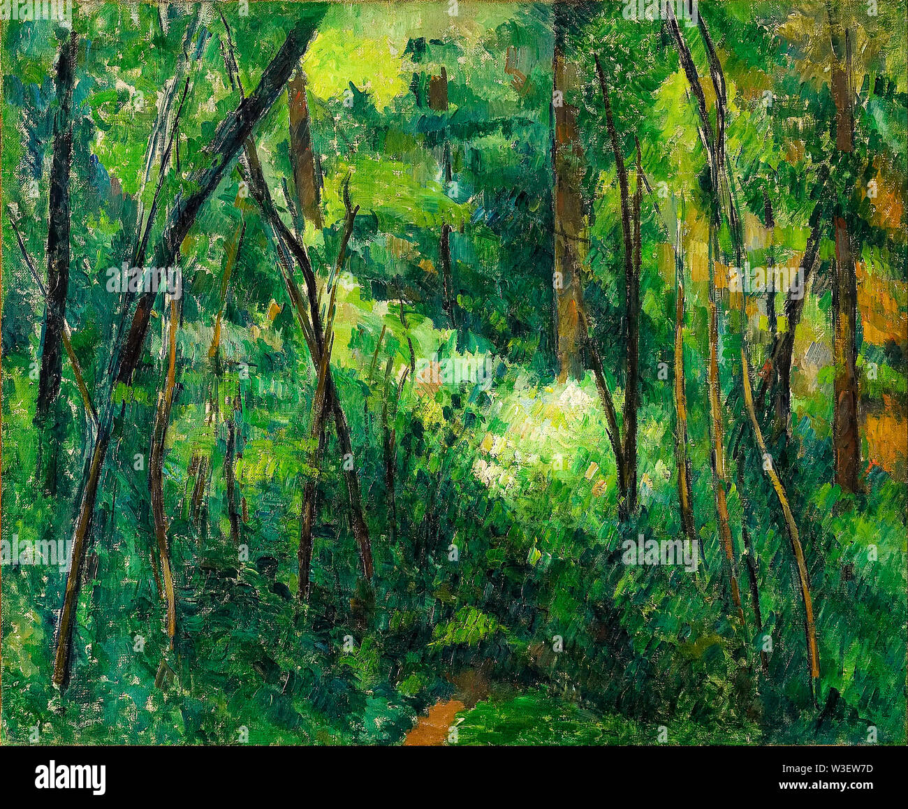 Paul Cézanne, interni di una foresta, la pittura di paesaggio, 1880-1890 Foto Stock