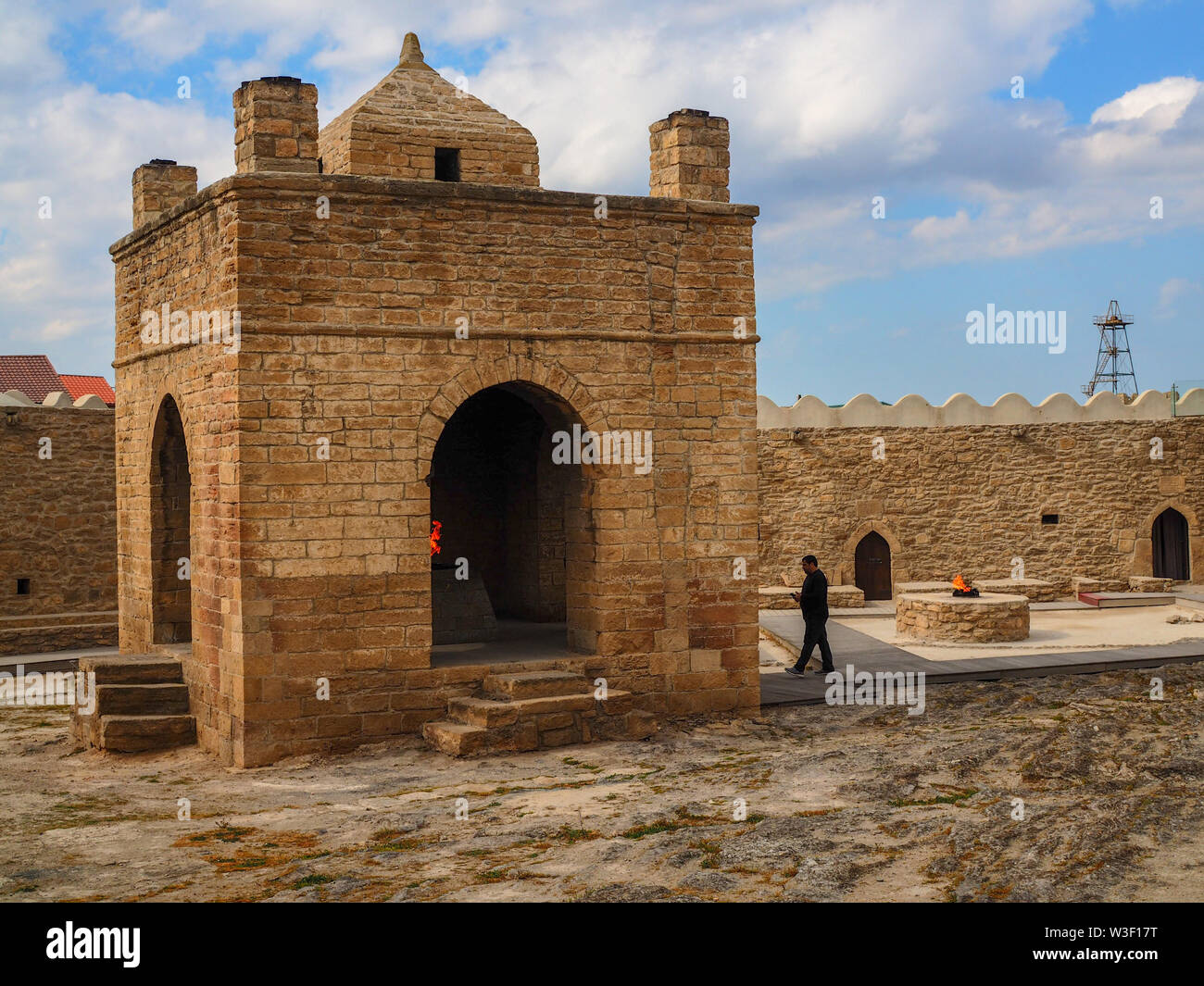 Atashgah zoroastriana tempio di fuoco, Baku, capitale dell'Azerbaigian Foto Stock