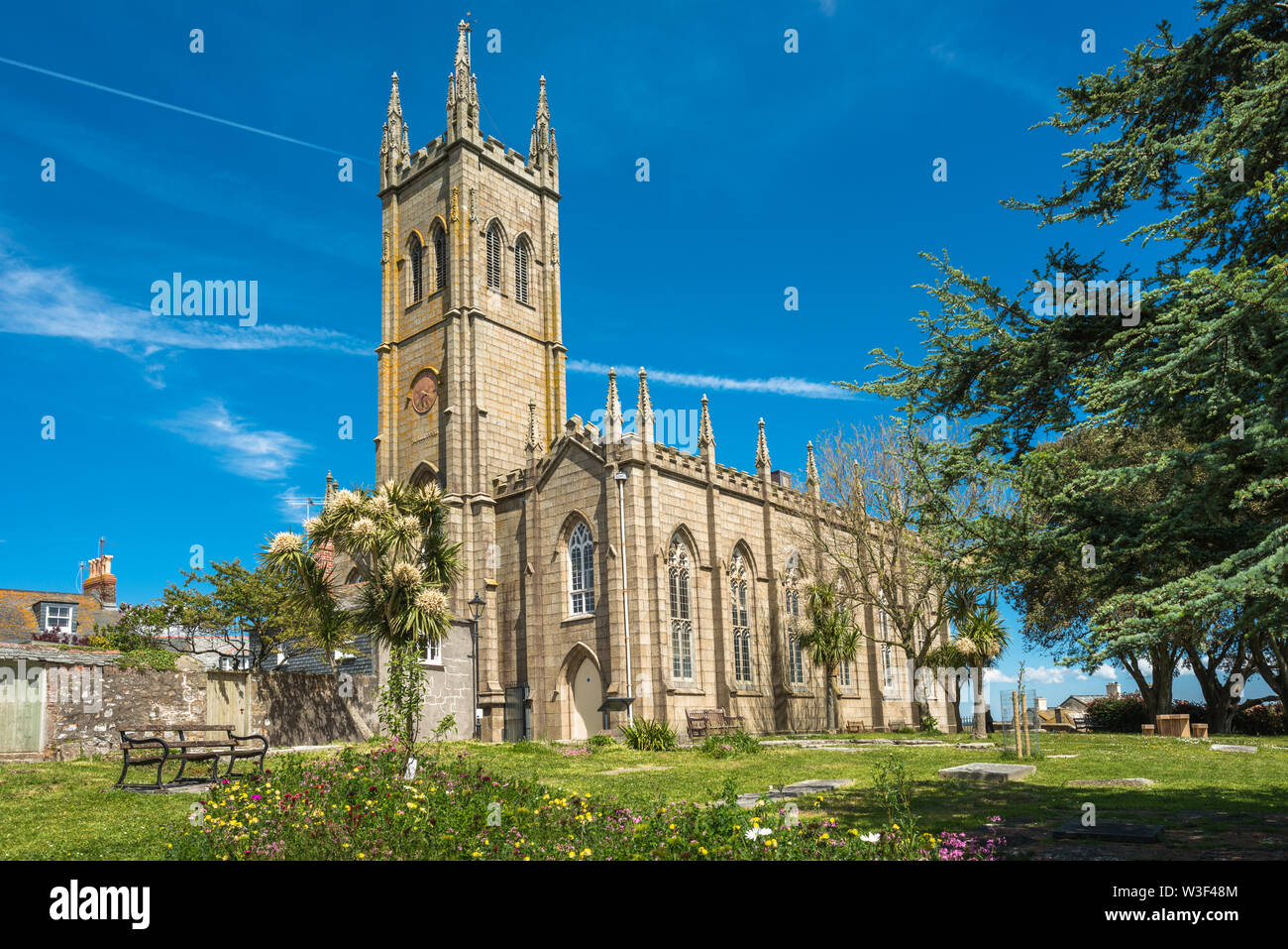 Santa Maria la Chiesa Parrocchiale, Chapel Street, Penzance, Cornwall, Inghilterra, Regno Unito. Foto Stock