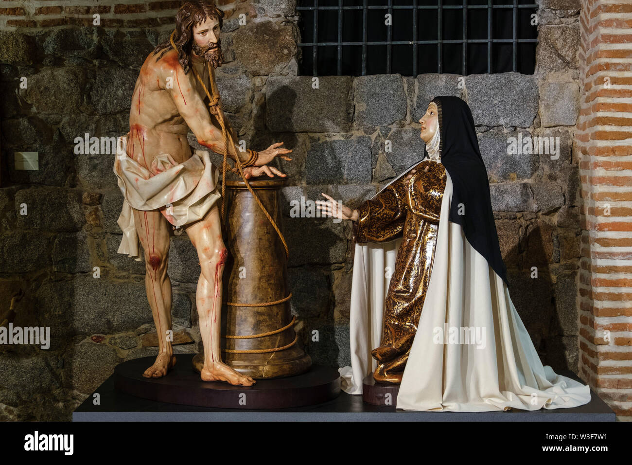 La scultura. Santa Teresa de Jesus museo. UNESCO - Sito Patrimonio dell'umanità. La città di Avila. Castilla León, Spagna Europa Foto Stock