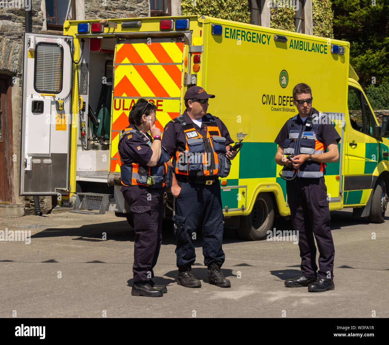 Irish difesa civile membri in uniforme Foto Stock