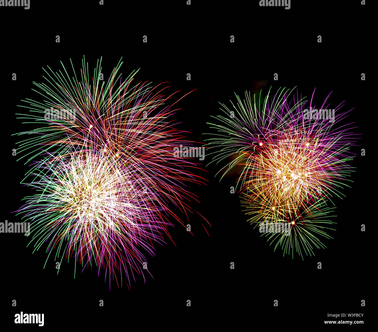 2019 Il giorno della Bastiglia fuochi d'artificio a Parigi Foto Stock