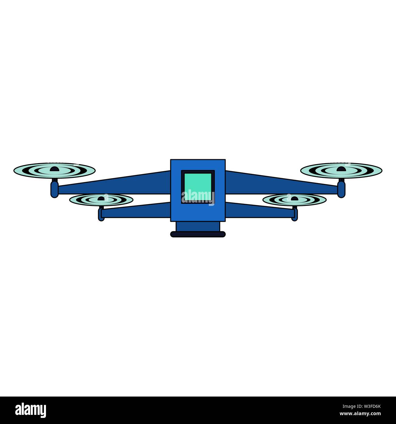 Aria drone telecomando cartoon Illustrazione Vettoriale