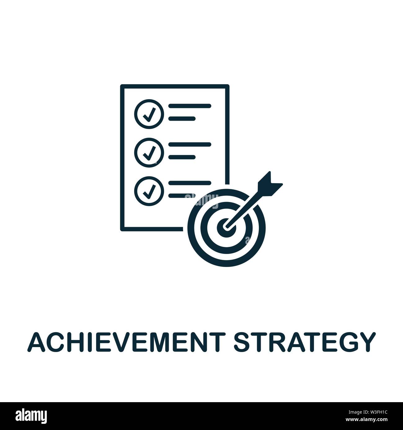 Raggiungimento della strategia icona vettore simbolo. Creative segno dal business management raccolta di icone. Piatto pieno conseguimento icona di strategia per il computer Illustrazione Vettoriale