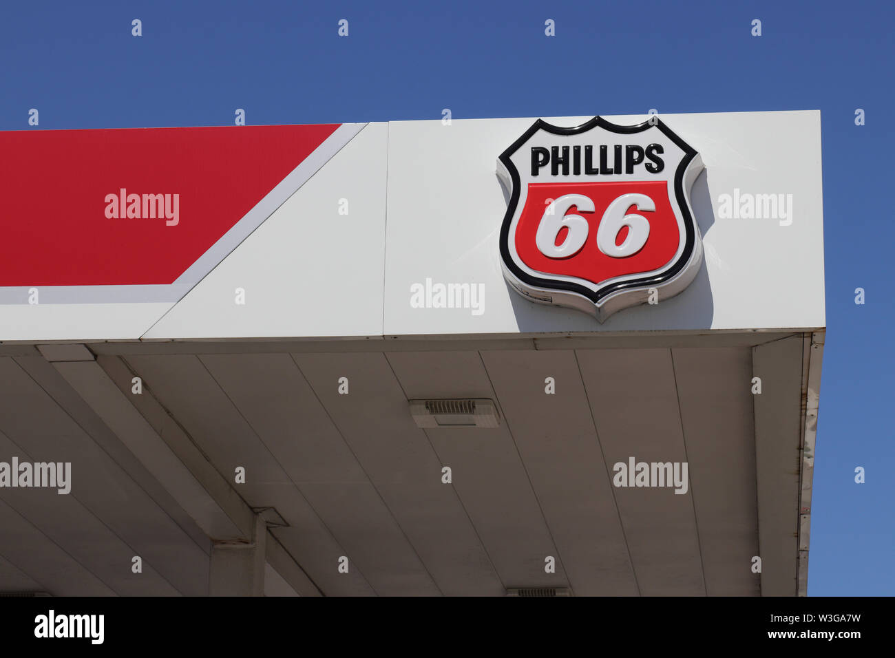 Libano - Circa il luglio 2019: Phillips 66 società posizione Retail. Phillips 66 è un Americano Energy Company III Foto Stock