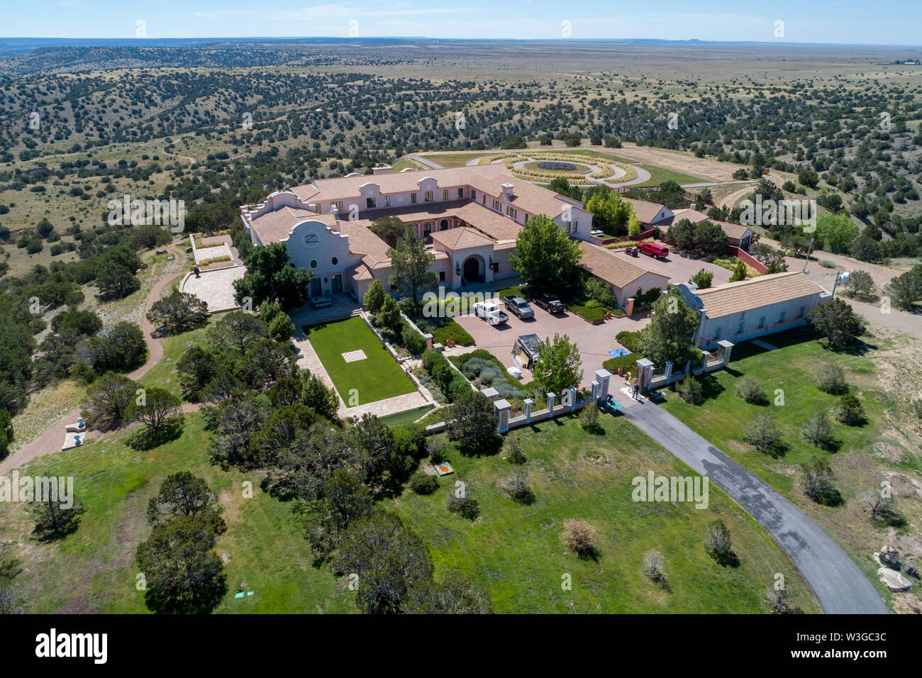 Jeffrey Epstein nel suo ranch in New Mexico Foto Stock