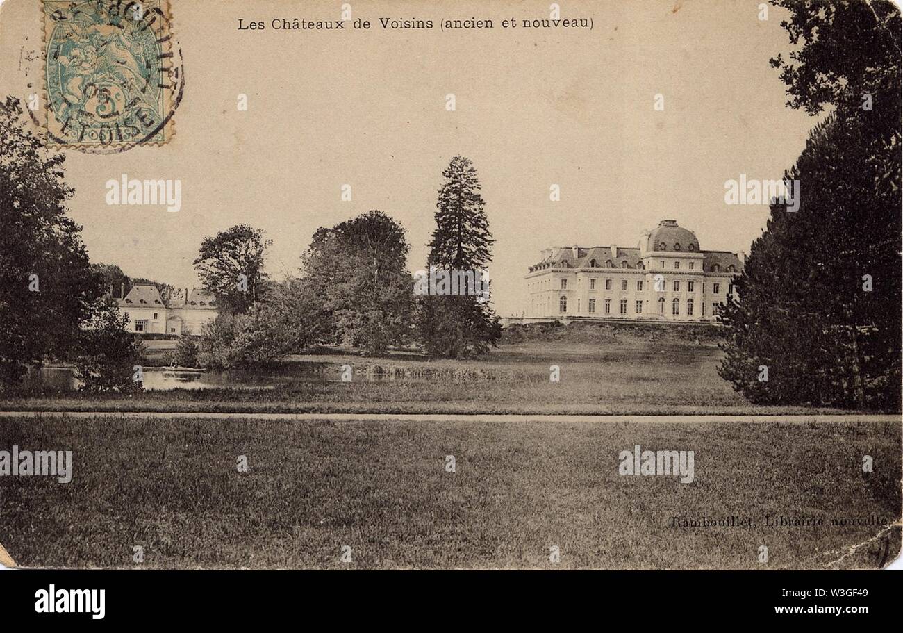 Château de Voisins (ancien et nouveau). Foto Stock