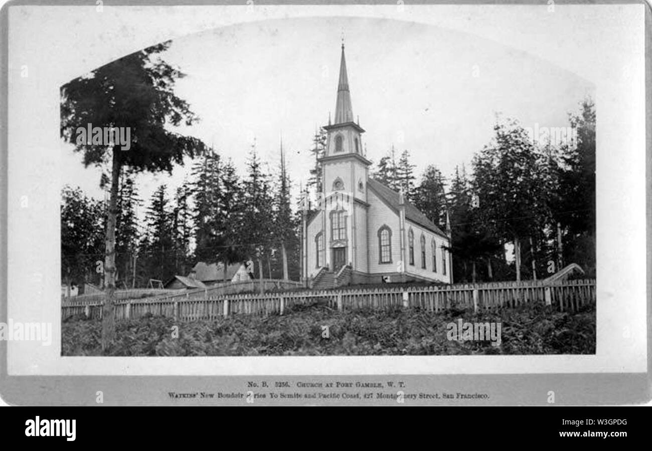 Chiesa porto Gamble ca 1882 (WASTATE 1613). Foto Stock