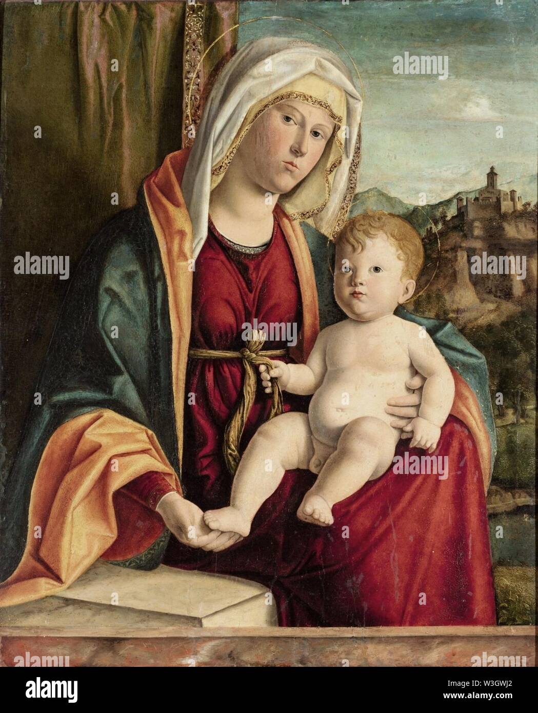 Cima da Conegliano, Madonna col Bambino e i Santi Francesco e Giovanni Battista, Fine XV inizio XVI secolo, olio su tavola, olio su tavola, 71,7 x 84 cm, Coll Cini Venezia. Foto Stock