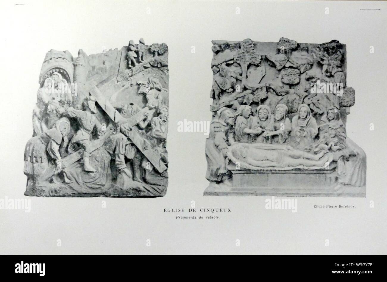 Cinqueux (60), sentenza Église Saint-Martin, frammenti de retablo disparus en 1910 2. Foto Stock