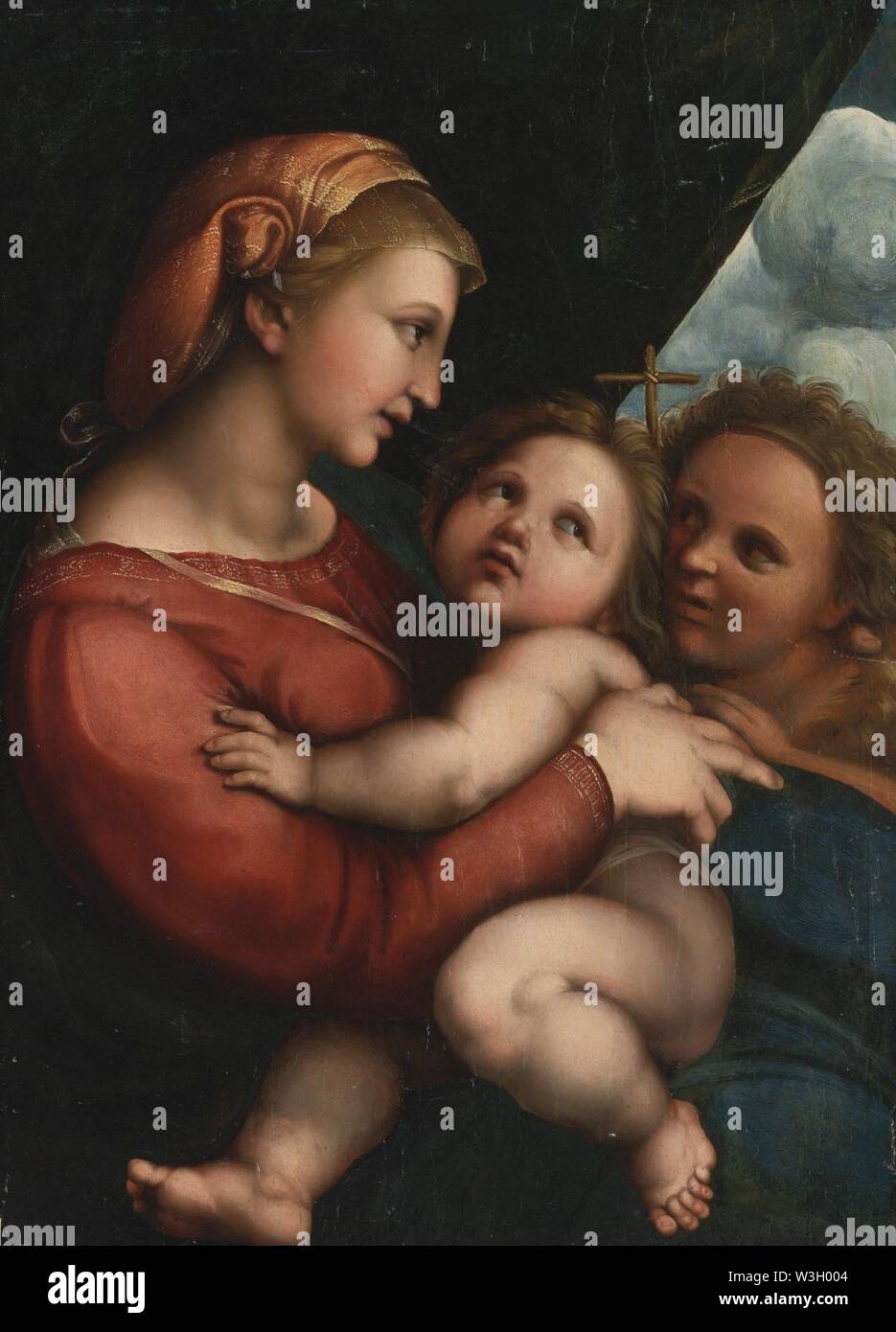 Cerchio Di Raffaello Madonna Con Bambino E Neonato San Giovanni Foto Stock Alamy