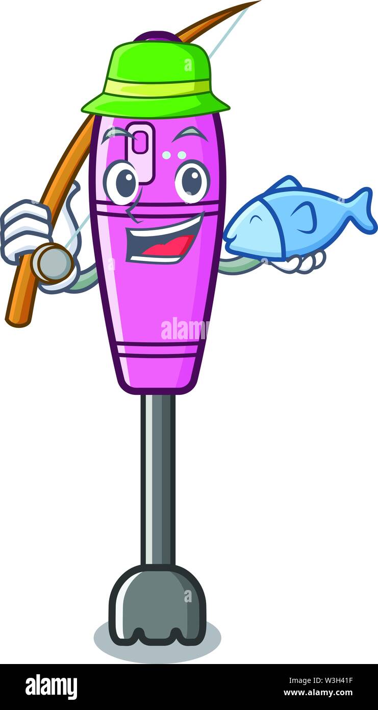 Pesca frullatore a immersione isolato nel cartoon Illustrazione Vettoriale