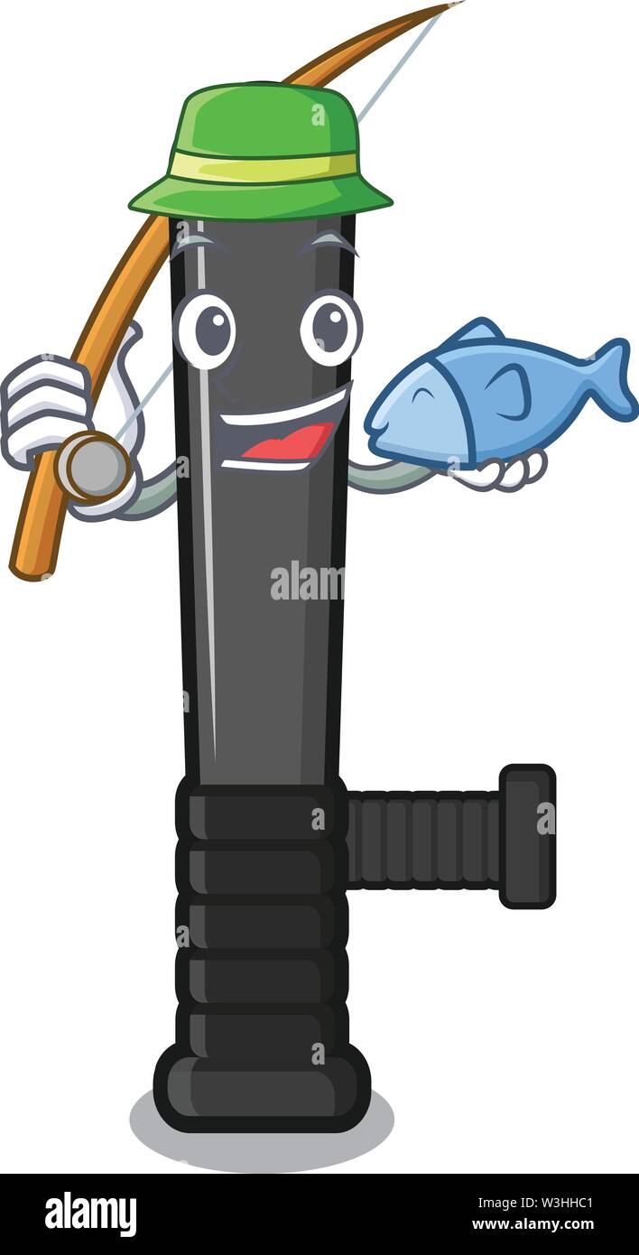 La polizia di pesca baton è messo cartoon tabella Illustrazione Vettoriale