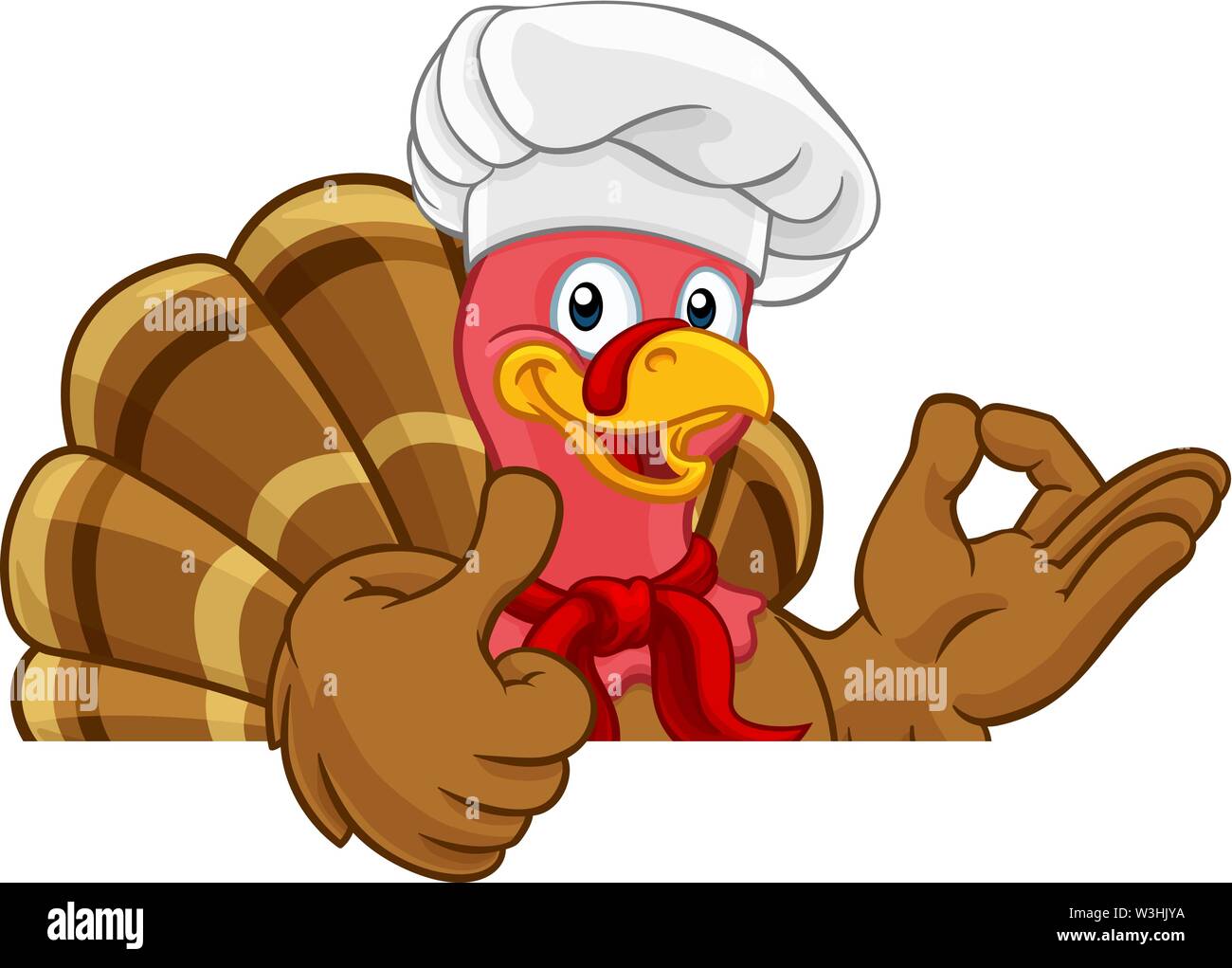 Lo Chef tacchino del Ringraziamento o di Cartoon di Natale Illustrazione Vettoriale