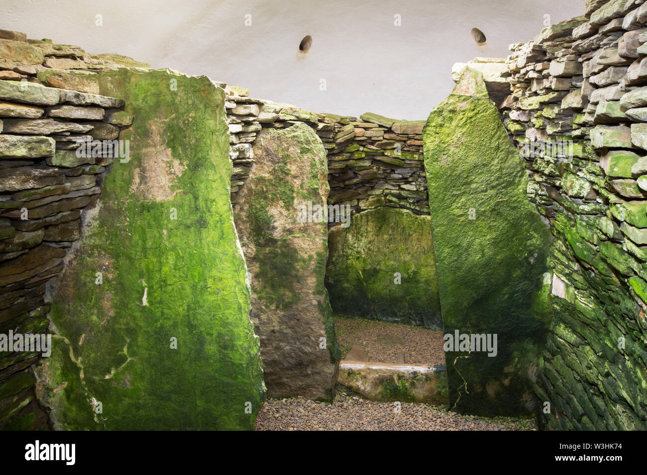 Unstan chambered cairn, neolitico un tumulo sulla terraferma Orkney, Scotland, Regno Unito. Foto Stock