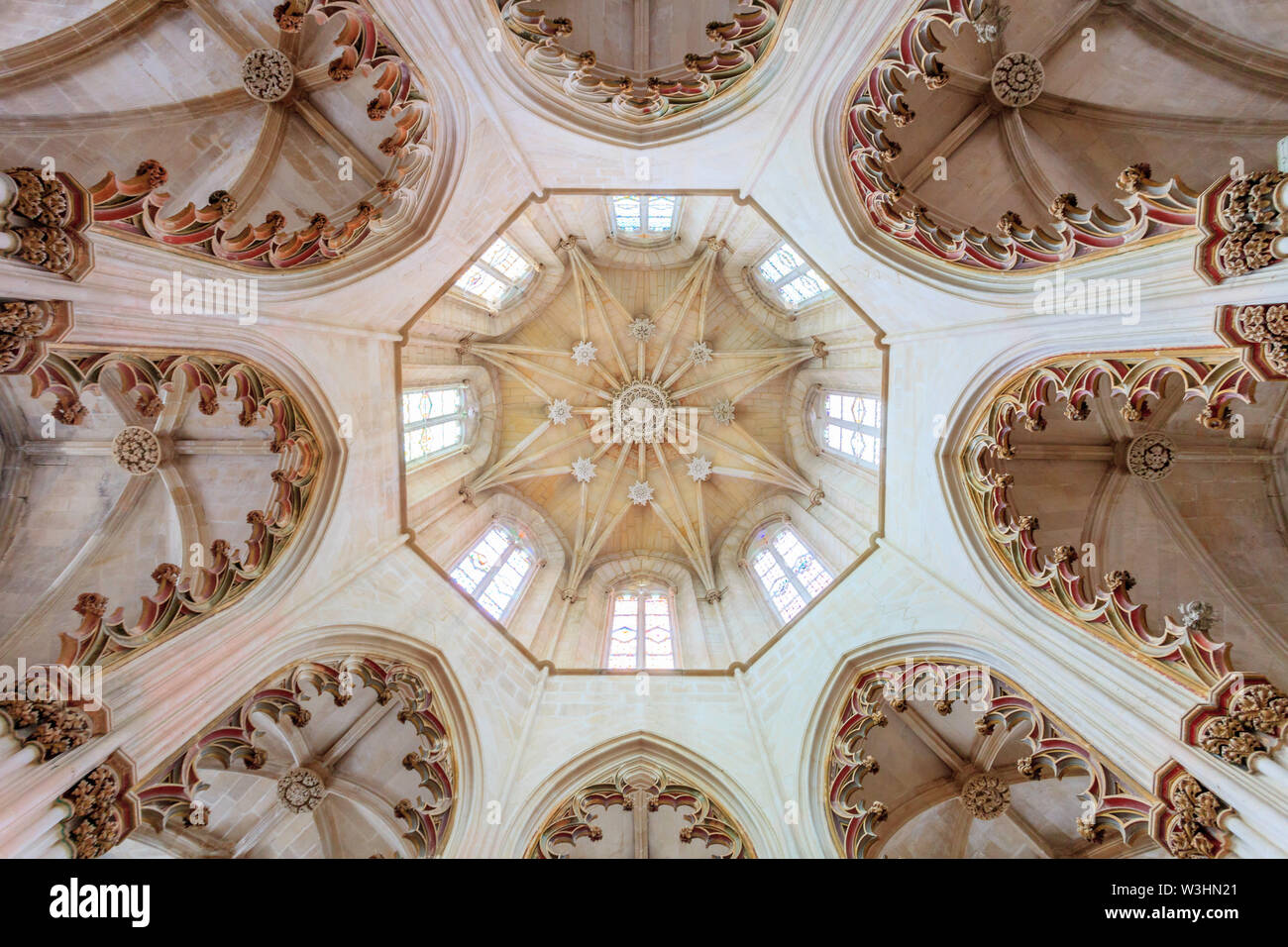 Il soffitto del coro del Monastero di Batalha Foto Stock