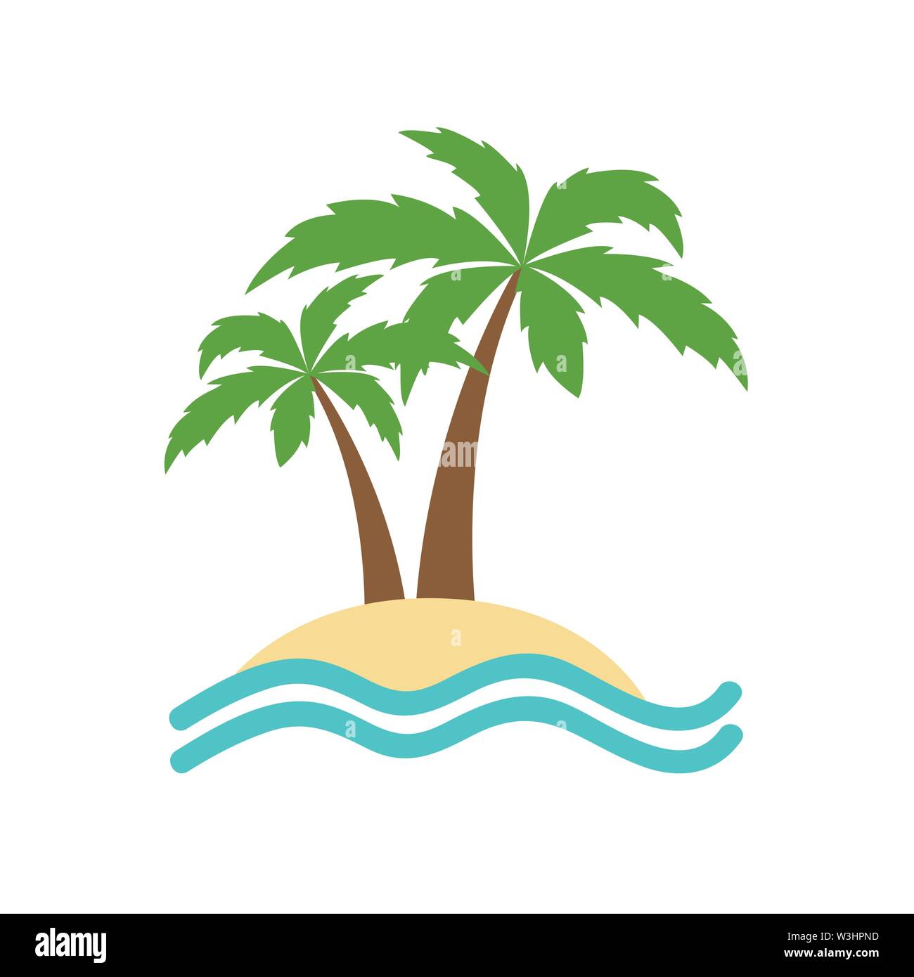 Piccola isola con palme vacanze estate design illustrazione vettoriale EPS10 Illustrazione Vettoriale