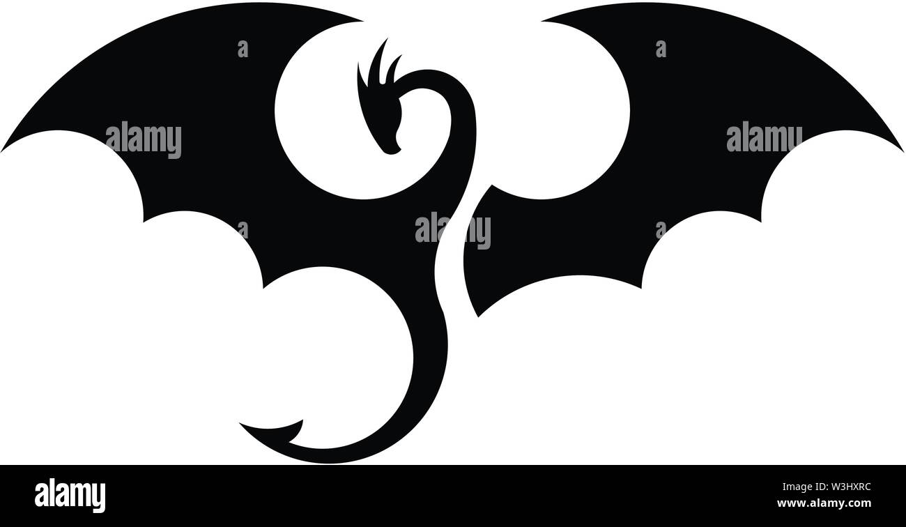Creative draghi semplice silhouette stilizzata del logo illustrazioni vettoriali Illustrazione Vettoriale