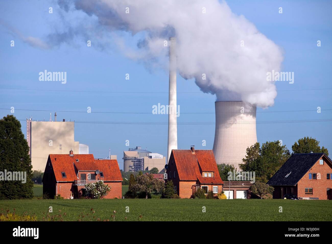 Heyden Power Plant, impianto alimentato a carbone, il riscaldamento globale, carbone phase-out, Petershagen, Nord Reno-Westfalia, Germania Foto Stock