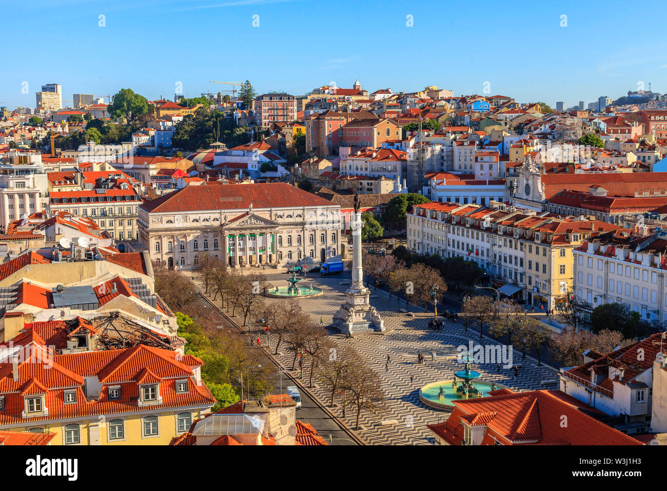 Vista superiore del centro di Lisbona Foto Stock