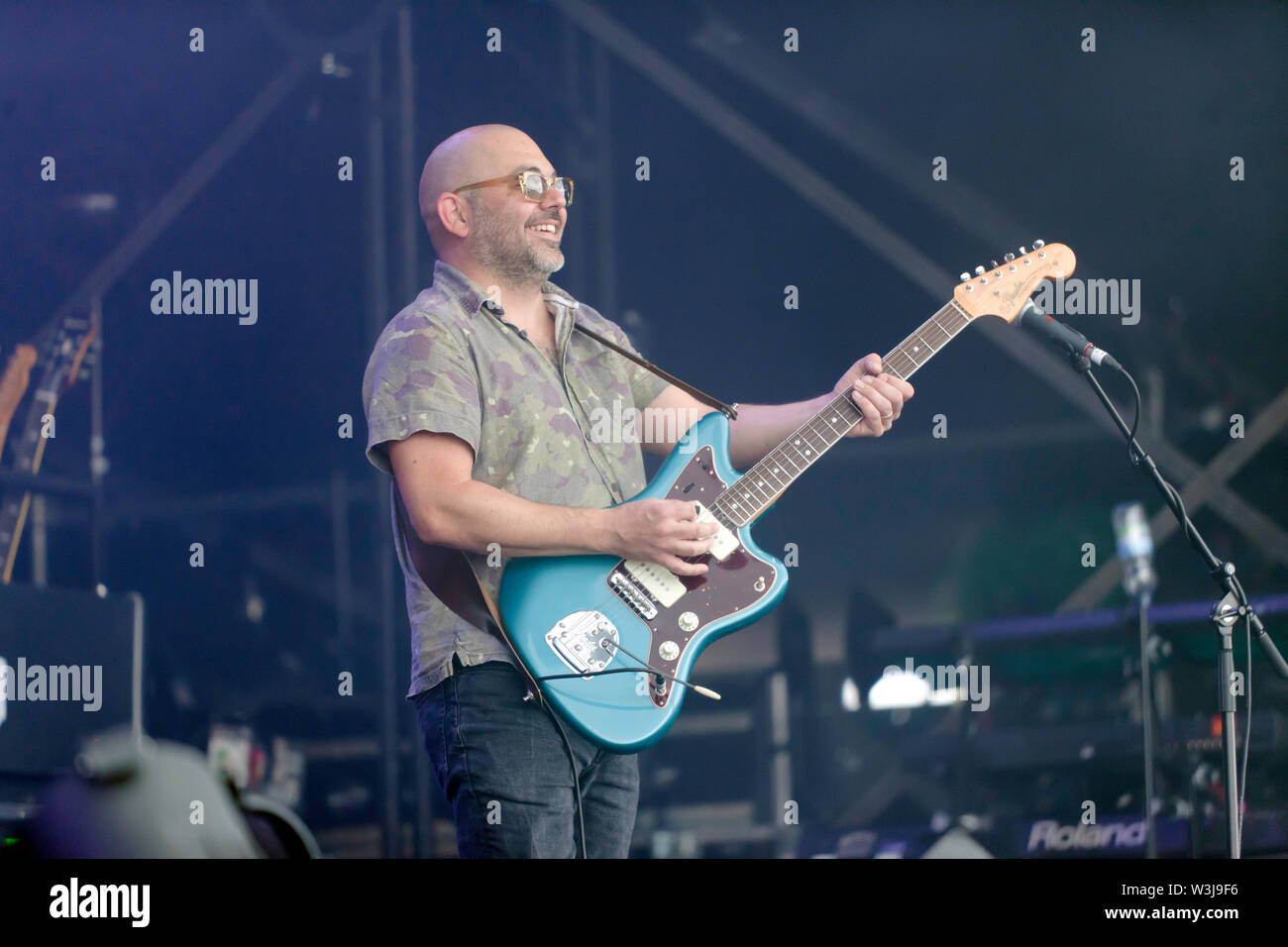 Ross Godfrey eseguendo con Morcheeba, sul palco principale al OnBlackheath Music Festival 2019 Foto Stock