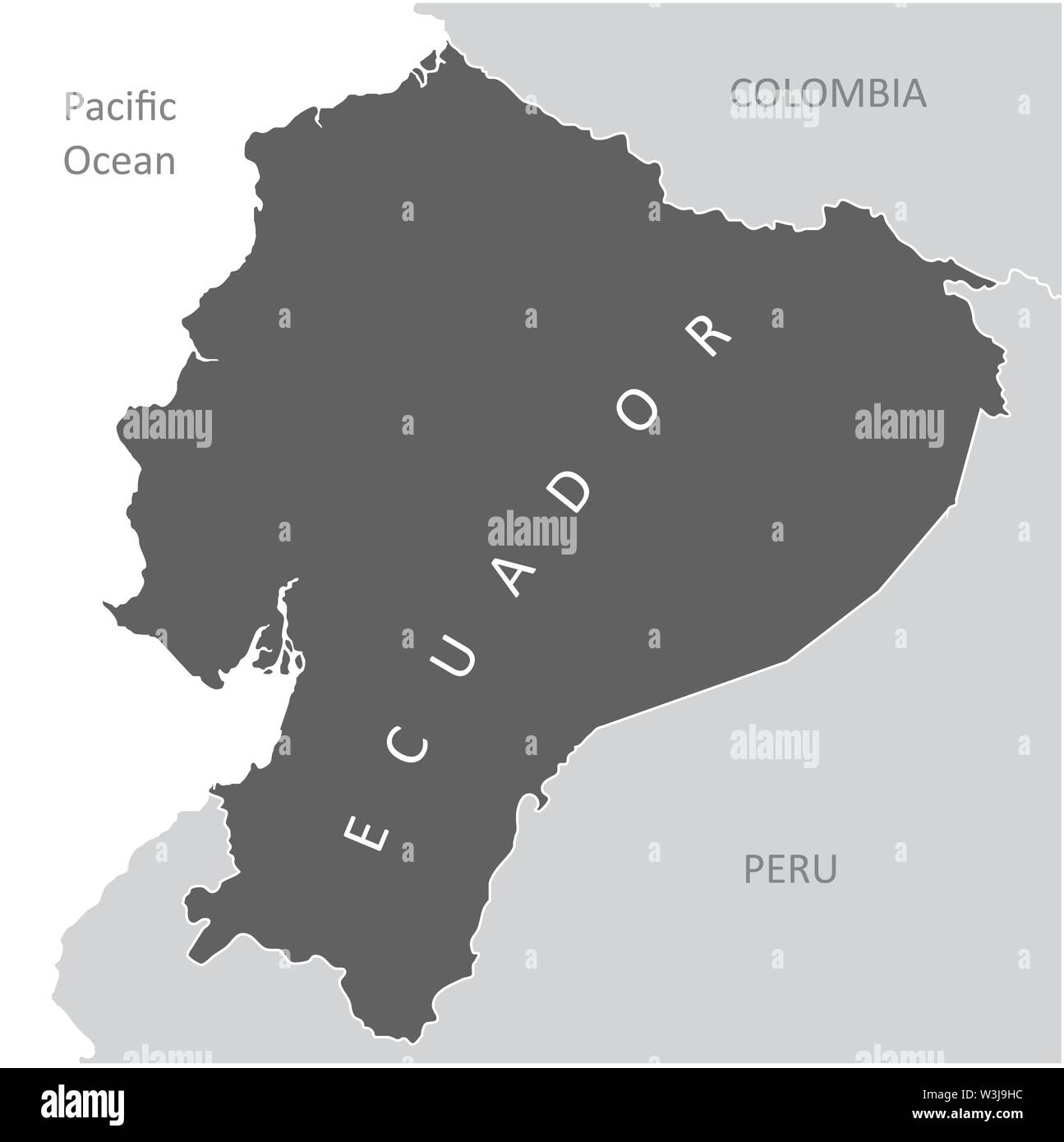 L Ecuador regione mappa in Sud America Illustrazione Vettoriale