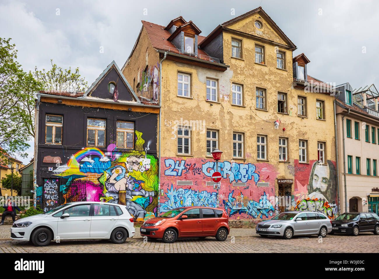 WEIMAR, Germania - circa aprile, 2019: Townscape di Weimar in Turingia, Germania Foto Stock