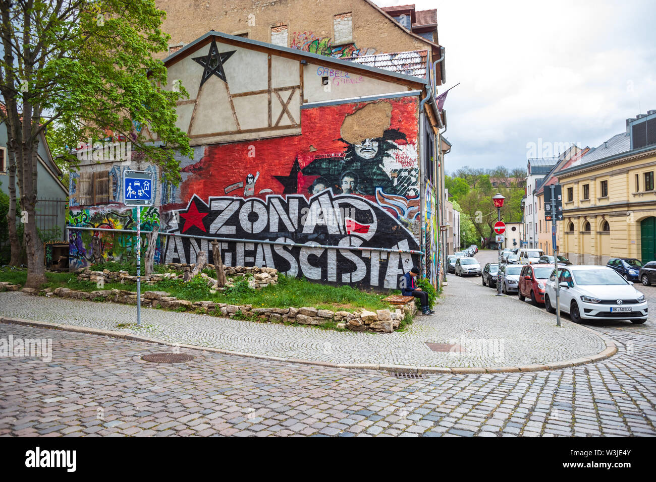 WEIMAR, Germania - circa aprile, 2019: Townscape di Weimar in Turingia, Germania Foto Stock