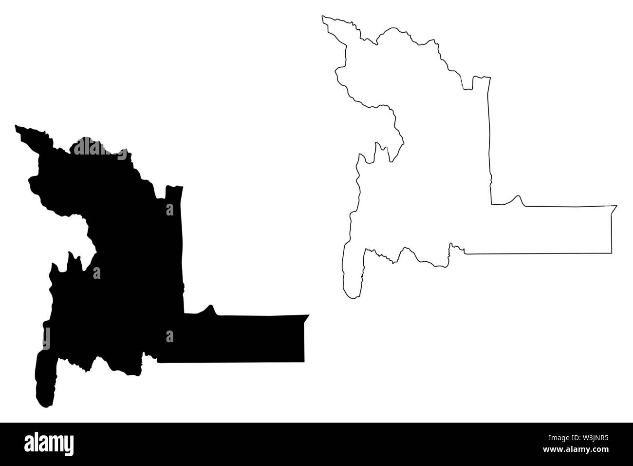 Dipartimento di Chuquisaca (Stato Plurinazionale della Bolivia, dipartimenti della Bolivia) mappa illustrazione vettoriale, scribble schizzo Chuquisaca mappa Illustrazione Vettoriale