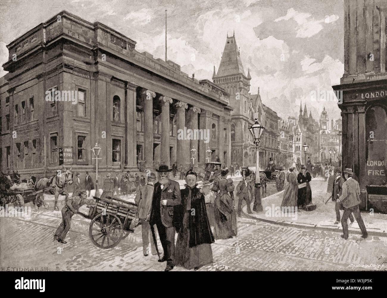 King Street, Manchester, Inghilterra, Regno Unito, secolo XIX Foto Stock