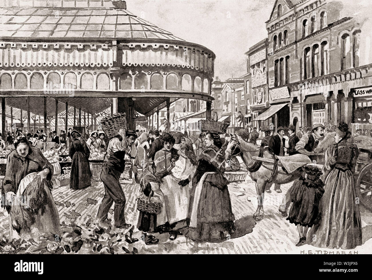 Smithfield Market Hall, Swan Street, Manchester, Inghilterra, Regno Unito, XIX secolo Foto Stock