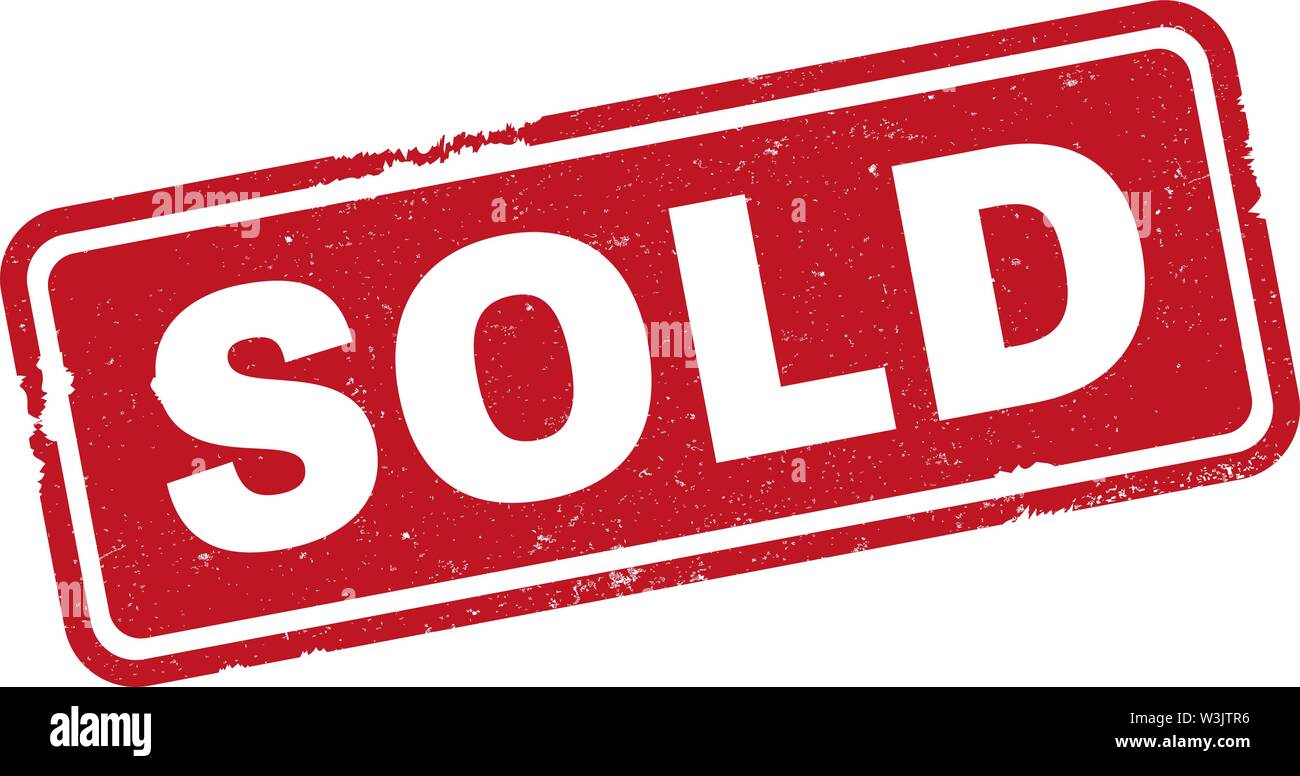 Graffiato rosso venduto grunge timbro di gomma stampa illustrazione vettoriale Illustrazione Vettoriale