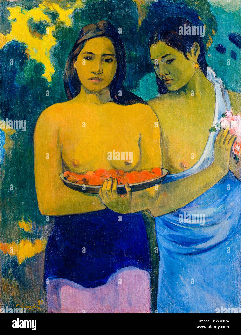 Paul Gauguin, due donne tahitiane, pittura post-impressionista, 1899 Foto Stock