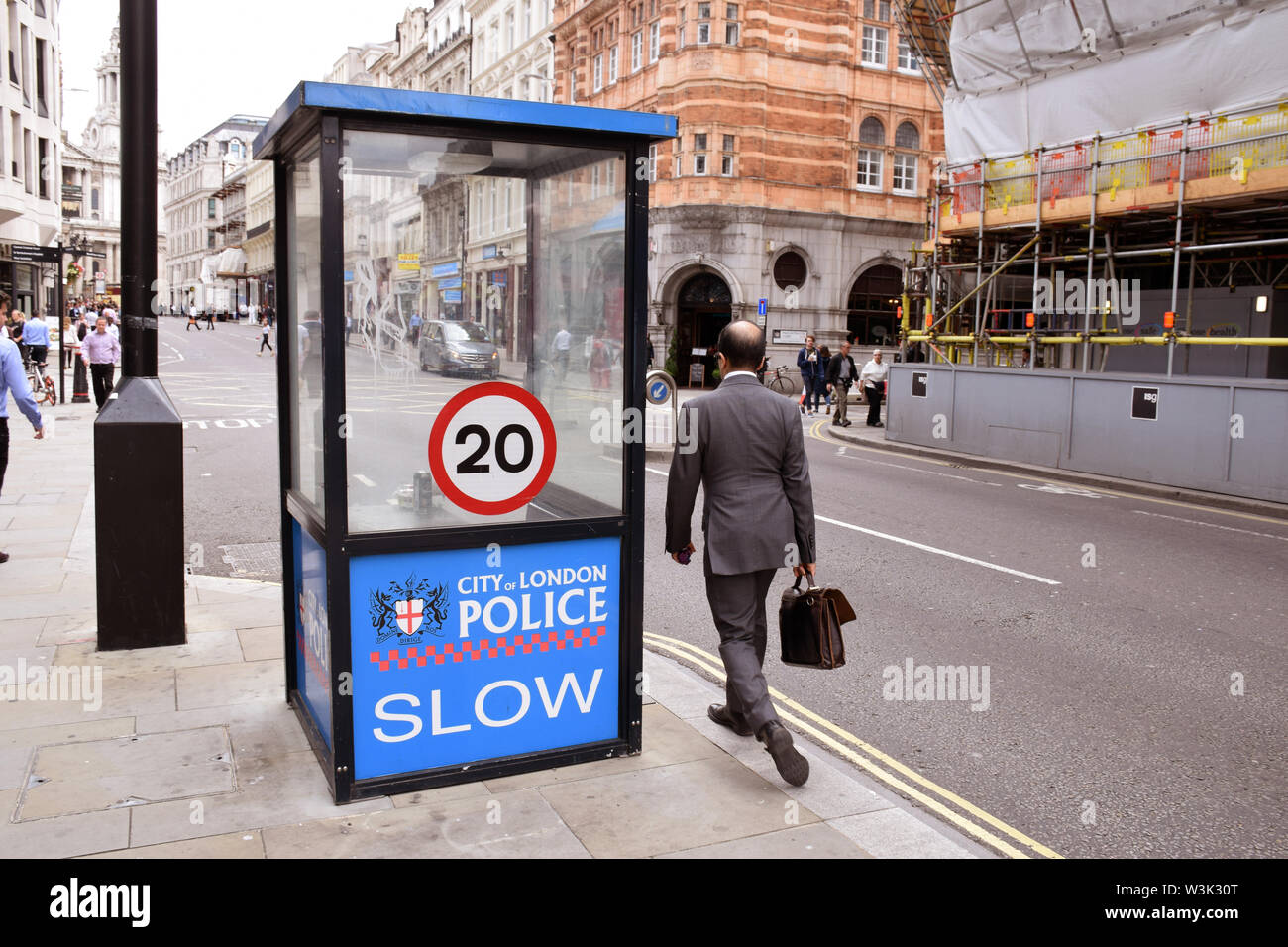 City of London Police box, Fleet Street, Londra UK 2019 Foto Stock