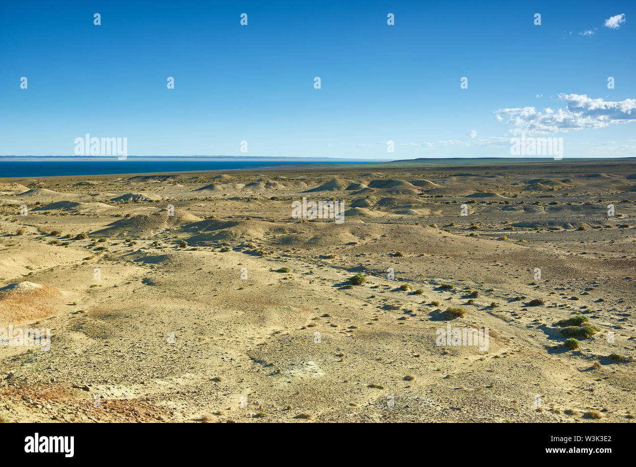 Khyargas Nuur Salt Lake nel quartiere Khyargas, Uvs Provincia, Mongolia occidentale Foto Stock