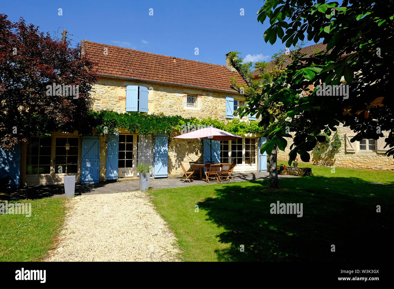 Casa per le vacanze nella valle del Lot, Francia Foto Stock