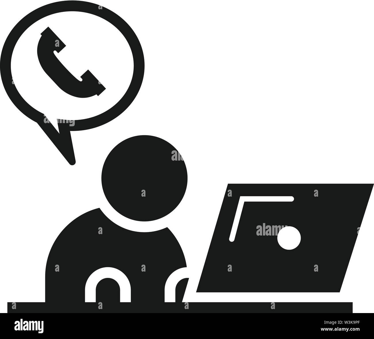 Chiamare la consegna di pacchi icona Supporto. Illustrazione semplice della chiamata di consegna pacchi support vector icona per web design isolato su sfondo bianco Illustrazione Vettoriale