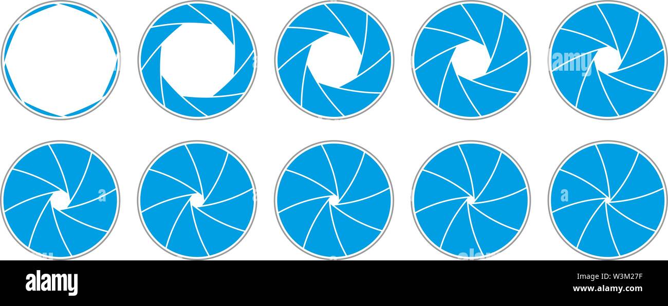 Illustrazione vettoriale di una apertura della lente Illustrazione Vettoriale