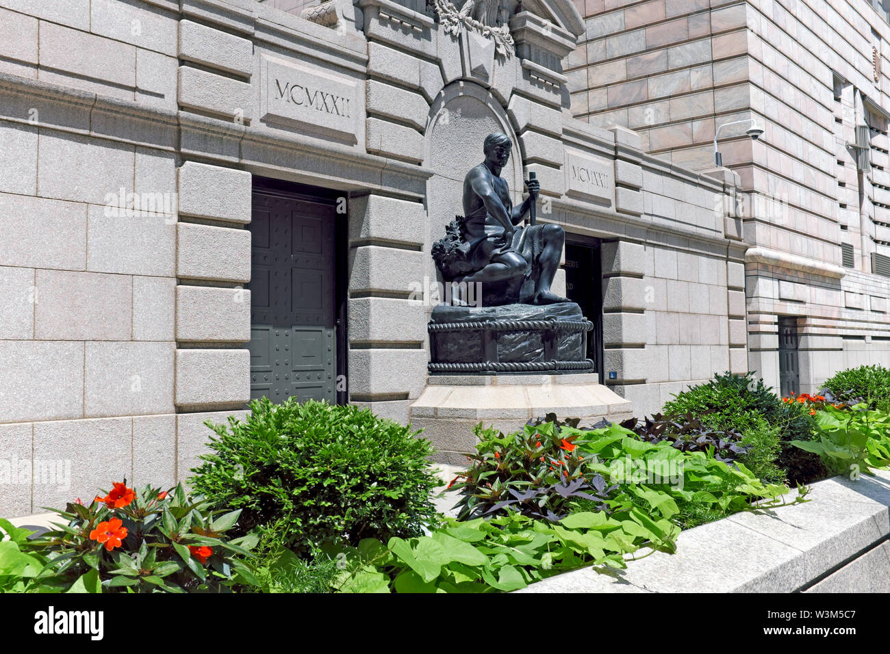 La Federal Reserve Bank 4th District ha sede nel centro di Cleveland, Ohio, Stati Uniti. Foto Stock