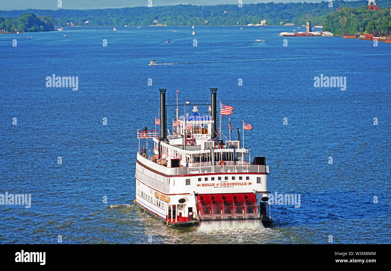 Belle of Louisville riverboat, Fiume Ohio, Louisville, Kentucky Foto Stock