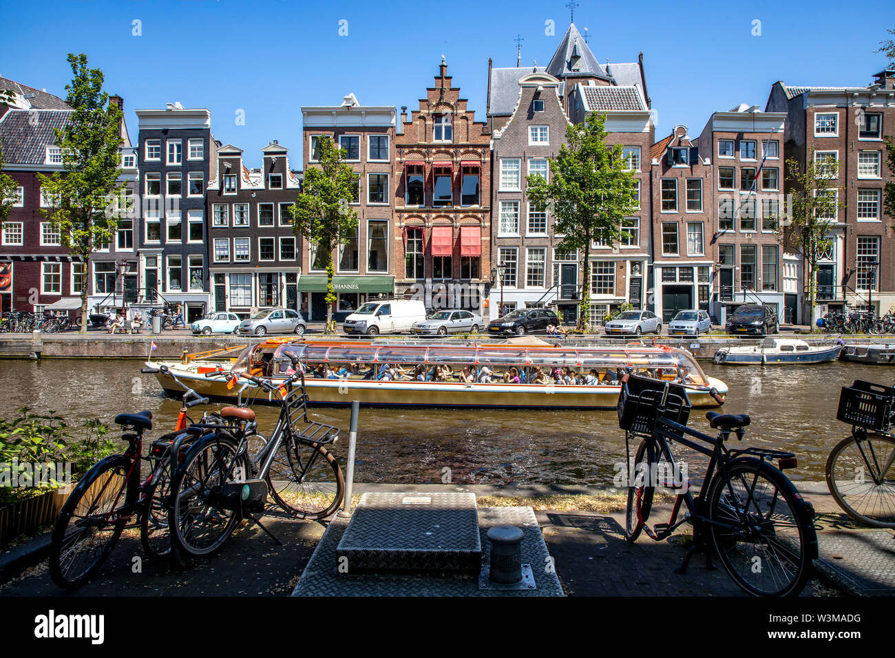 Amsterdam, Paesi Bassi, Centro citta', Old Town, canal cruise, Foto Stock